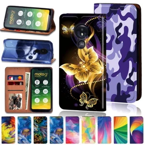 Printed PU Leather Phone Stand Cover Case For Motorola Moto E15/G05/G15/G75 - Picture 1 of 34