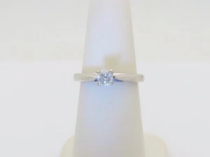 Natürlicher Diamant Verlobungsring 0,20ct Platin Sterlingsilber Größe 4,75 SR022 - Bild 1 von 9
