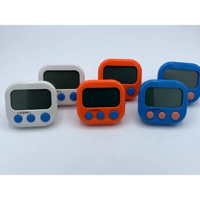 Kitchen Timer, 6 pack, Orange, Blue, White, Magnetic & Standing - Image 1 of 4