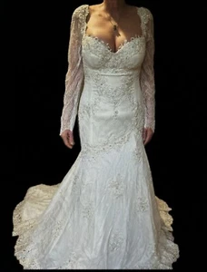 Pnina Tornai brand new size 8 long sleeve wedding dress - Picture 1 of 14