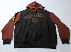 San Diego Padres Men's New Era Cap MLB Team Patch Hoodie BL1 Brown Large NWT - Picture 1 of 6