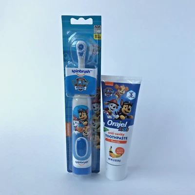 Spinbrush Paw Patrol Cepillo de dientes a batería Orajel Niños Pasta de dientes Paquete de regalo Foto 1 de 2