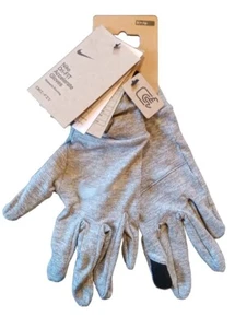 Nike Womens S Running Dri-Fit Accelerate Gloves Touch-Screen Swoosh Gray Black - Picture 1 of 5