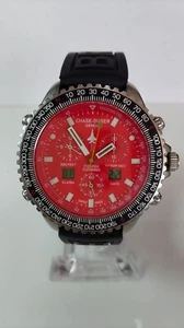 CRONÓGRAFO ZAFIRO CHASE DURER FIGHTER COMAND ESFERA DIGITAL ANALÓGICA ROJO HECHO EN SUIZA - Imagen 1 de 21