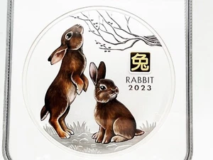 Australia 2023 30$ Lunar Year of the Rabbit 1 KILO Silver Gold Coin NGC MS70 - Picture 1 of 3