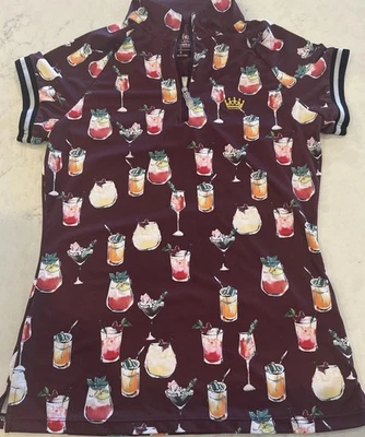 Camisa de sol Kastel Dinamarca 1/4 cremallera cócteles Martinis S granate golf tenis Foto 1 de 4