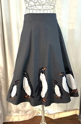 Falda Anthropologie Corey Lynn Carter Pingüino Con Bolsillos Forrada Talla S Foto 1 de 4