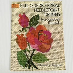 Vintage Full Color Floral Needlepoint Designs Cross Stich Pattern Book 1976 - Picture 1 of 9