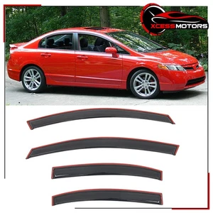 Fits 06-11 Honda Civic 4-Door Sedan 4PCS Window Visor In-Channel Rain Sun Guard - Picture 1 of 7