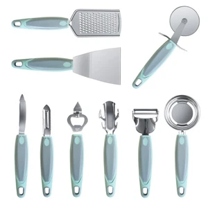 Set di Gadget da Cucina in Acciaio Inox, 9 PZ Set di Utensili per Gadget da Cucina con Morbido... - Foto 1 di 7