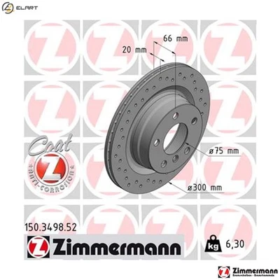 2x BRAKE DISC 150.3498.52 FOR BMW B38B15A 1.5L 3cyl 3 F30, F80 N47D20C/DA 2.0L - Image 1 of 4