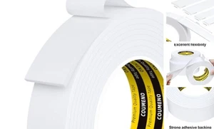 Einseitiges selbstklebendes weißes Schaumstoffband (EVA-Material) einseitig 1 Zoll x 9,84 Fuß - Bild 1 von 7