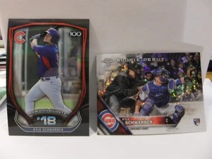 Kyle Schwarber 2 Card Rookie Set Bowman Scouts & Rookie Debut Chicago Cubs - Picture 1 of 4
