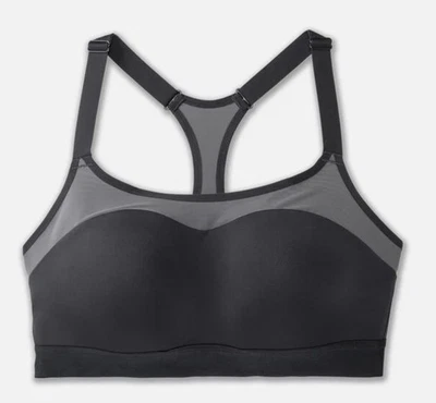 Brooks Dare Racerback Asphalt Gray Run Women Sports Bra 350073081 Sz 36DD New - Image 1 of 4