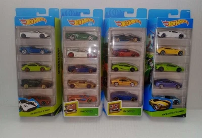 Hot Wheels Exotics 5 Pack  lot of 4 - Image 1 of 4