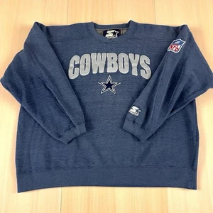 Dallas Cowboys Sweatshirt XL Starter Embroidered Crewneck Vintage 90s Patch F449 - Picture 1 of 11