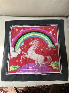Unicorn Bandana Rainbow Vintage 21” Sq Stars Colorful Dancing UnicornRN 14193 - Picture 1 of 3