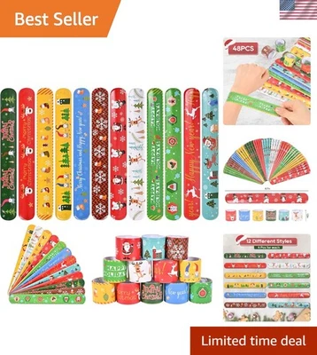 Pulseras Slap para Niños Favores de Fiesta 48 Piezas Estilos de Navidad Foto 1 de 4