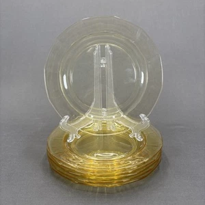 Fostoria Fairfax Topaz Yellow Salad Plates 7 3/8" Line #2375 Set of 6 - Picture 1 of 8
