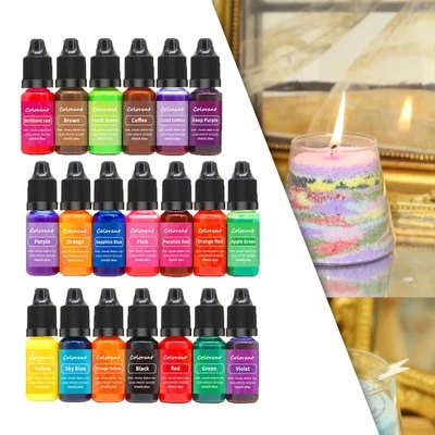 Liquid Candle Dye 20 Bottles Decor DIY for Candle Making Painting Gel Wax - Image 1 of 4