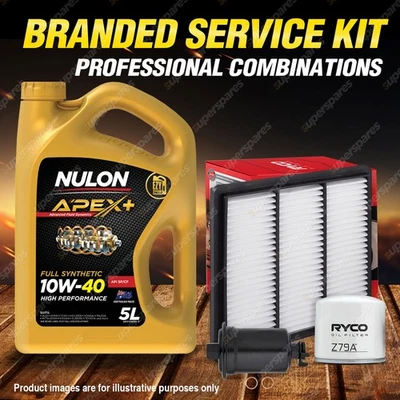 Ryco Oil Air Fuel Filter 5L APX10W40 Oil Service Kit for Mitsubishi Verada KR KS - image 1 of 2