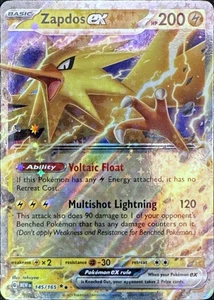 Pokemon TCG Zapdos ex - 145/165 SV: Scarlet & Violet 151 Double Rare - Picture 1 of 1