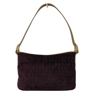 Auth CELINE C Macadam - Dark Brown Light Brown Suede Leather Shoulder Bag - Picture 1 of 8