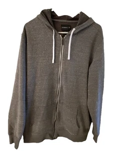 Vintage O’Neill Mens XL Drawstring Hoodie Gray Full Zip Long Sleeve Comfy Jacket - Picture 1 of 13