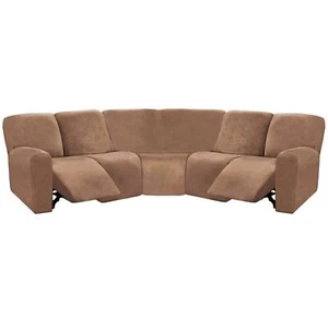 7piece Sectional Recliner Sofa Covers Velvet Stretch Reclining Couch Covers For - Picture 1 of 6