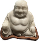 White Jadeite Jade Buddha Tested  Natural Carved Happy Buddha