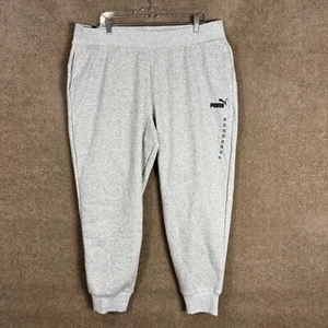 PUMA Sweatpants Women's XXL 2XL Gray Heather Mid Rise Cuffed Fleece Jogger NEW - Picture 1 of 14