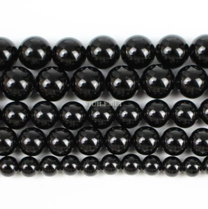 Natural Black Agate Onyx Round Gemstone Beads 4mm 6mm 8mm 10mm 12mm 15.5" Strand - Picture 1 of 8