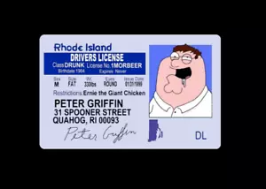 Family Guy Peter Griffin Novelty Driving Licence ID Card Roleplay Prop NEW - Picture 1 of 13