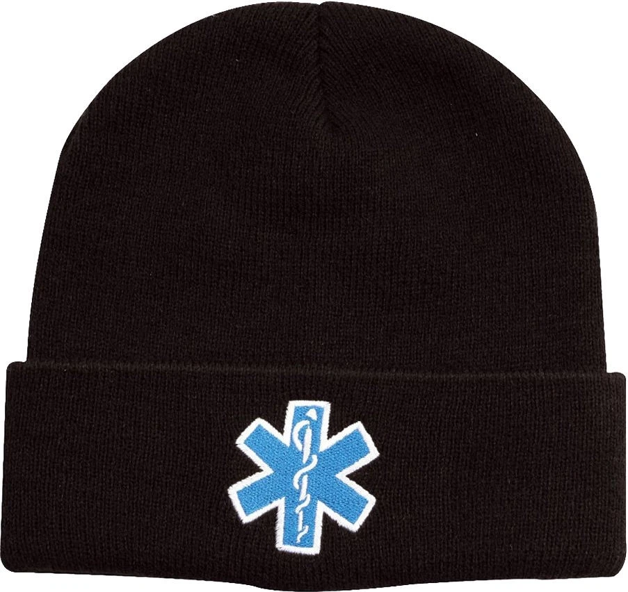 Watch Cap Black Star of Life EMT EMS Beanie Rothco 5346
