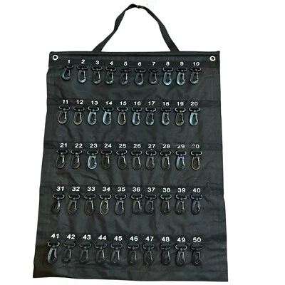 Rollable Roll Up Key Case Organizer Flexible Dealership 50 Keys Numbered Storage - Image 1 of 4