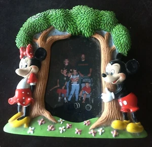 Disney Mickey/ Minnie Ceramic Desktop Picture Frame 6 x 6 Picture fits 3 1/2 x 5 - Picture 1 of 2