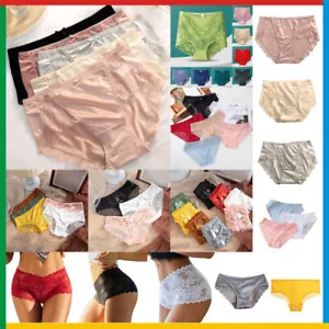Shiny Satin Silky Knickers Sexy Briefs Women Underwear Lace Panties Seamless / - Picture 1 of 84
