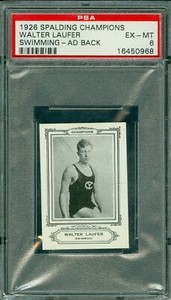 1926 SPALDING OLYMPICS WALTER LAUFER SWIMMING AD BACK BGS 6  100 MINTED *