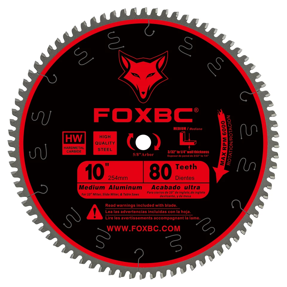 10-Inch Saw Blade 80-Tooth TCG for Aluminum and Non-Ferrous Metal Cutting  - Image 1 of 4