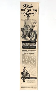 Pubblicità Motocicletta Harley Davidson 125 1950 Power Riding Stampa Vintage AD - Foto 1 di 2