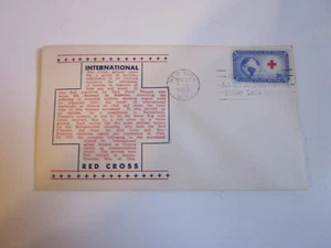 US COVER 1952 INTERNATIONAL RED CROSS FDC SCOTT 1016 ASDA STAMP SHOW CACHET - Picture 1 of 3