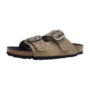 Verbenas Randell Damenschuhe Pantoletten Fußbett Beige Freizeit - Bild 1 von 4