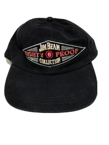 Vintage Jim Beam Eighty Proof Collection Black Adjustable Strap back Hat Cap  - Picture 1 of 8