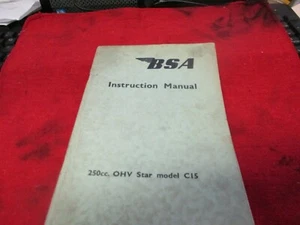 BSA Instruction Manual 250cc OHV Star Model C15 100520 - Bild 1 von 10