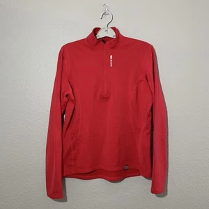 SUGOI Women’s Red Cycling Jersey 1/4 Zip Cold Weather Heavyweight Jacket LARGE - Picture 1 of 8