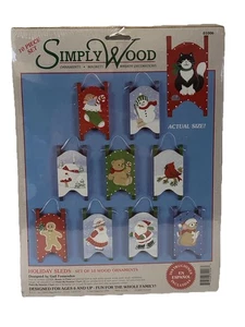 Lot de 10 traîneaux de vacances Simply Wood ornements en bois kit artisanal #1006 neuf - Photo 1/5