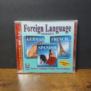 Software PC CD-ROM 3-in-1 Foreign Language Series Learn GERMAN FRENCH SPANISH  - Afbeelding 1 van 3