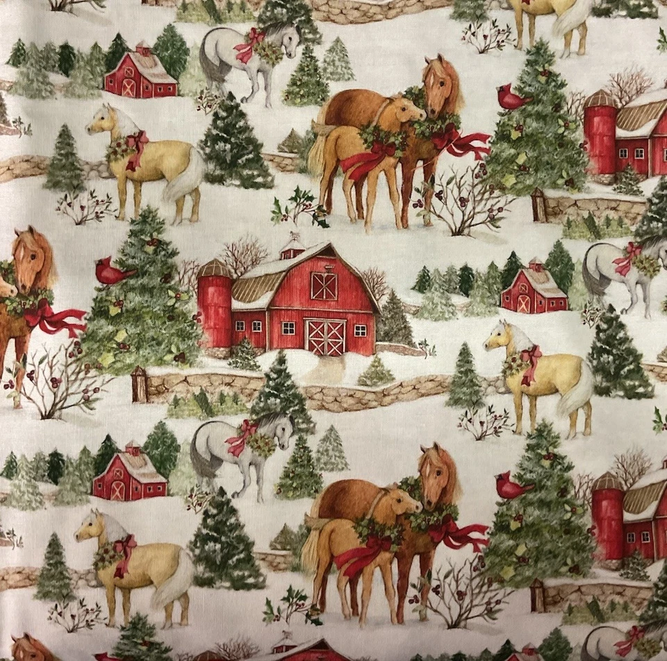 Two Horses Scenic 100% Cotto Foto 1 de 1