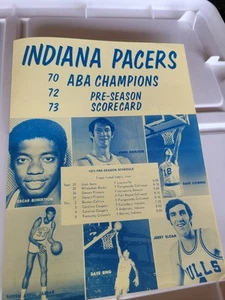 1973 ABA NBA Preseason Score Card Program Chicago Bulls Indiana Pacers Rare !!! - Picture 1 of 5