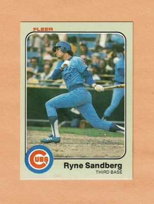 Tarjeta de novato Fleer 507 Ryne Sandberg Chicago Cubs 1983 casi nueva-como nueva o mejor Foto 1 de 2